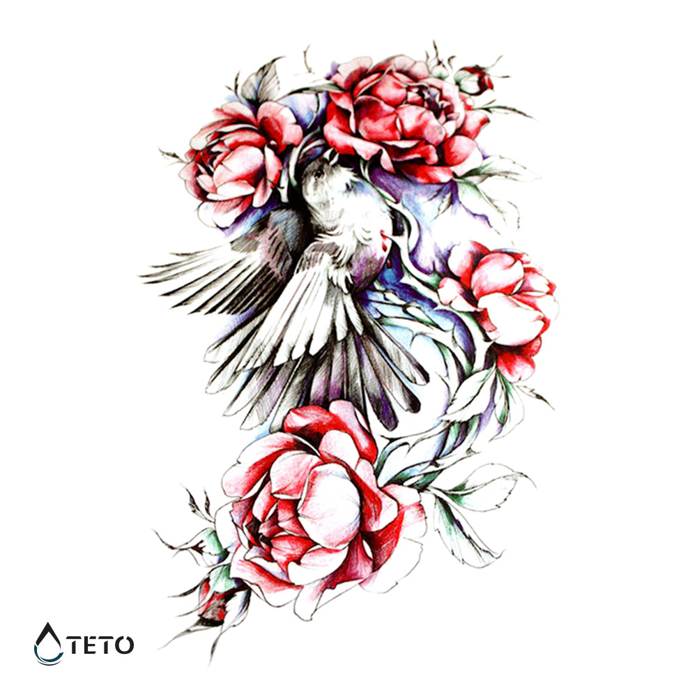 Uccello con fiori
