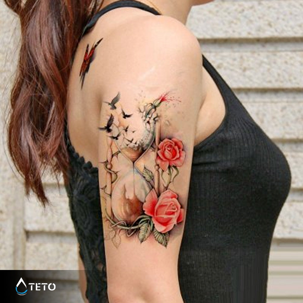Orologio sabbiera con fiore