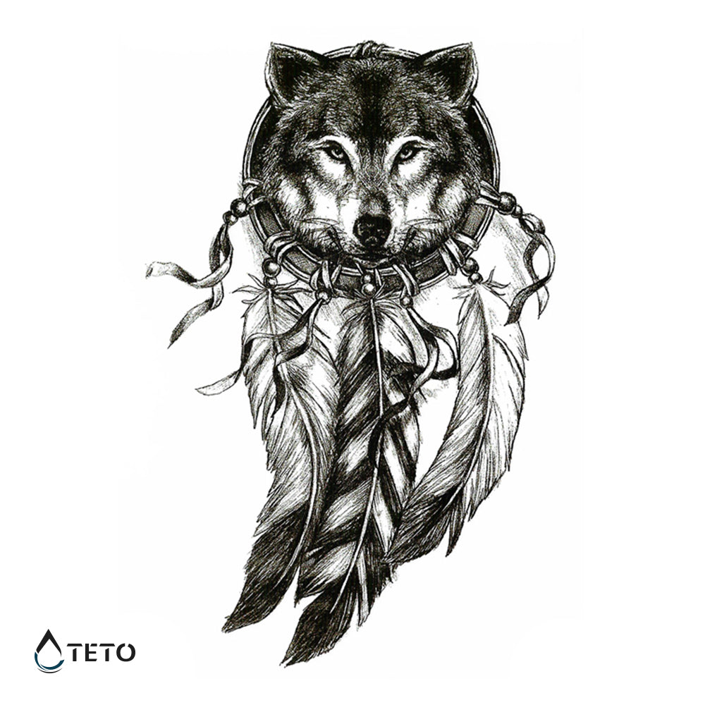 Acchiappasogni - lupo - TETO Tatuaggi Temporanei