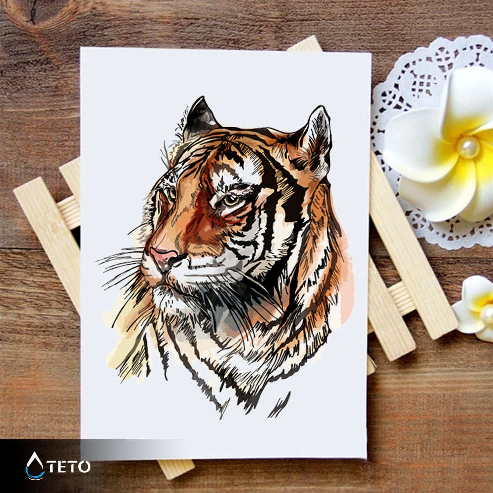 Tigre disegnata - TETO Tatuaggi Temporanei