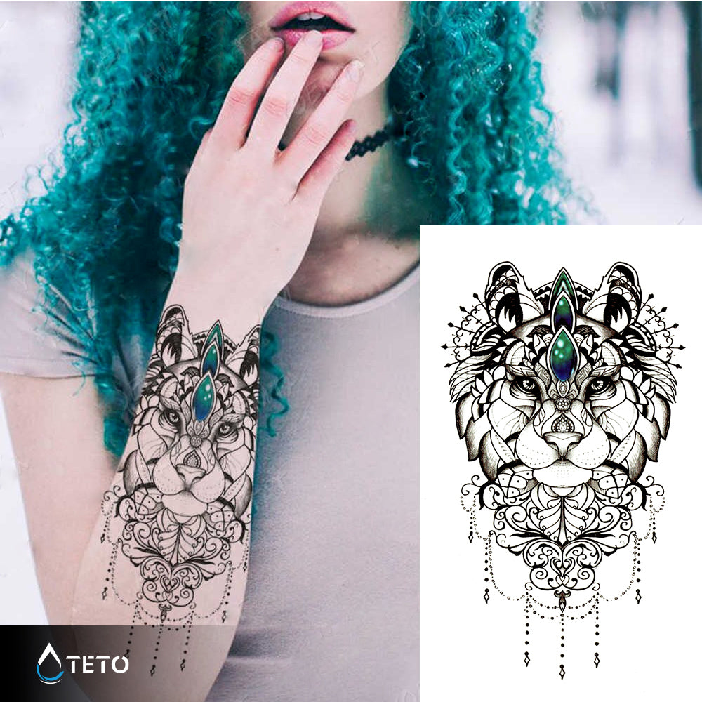 Tigre con decorazioni - TETO Tatuaggi Temporanei
