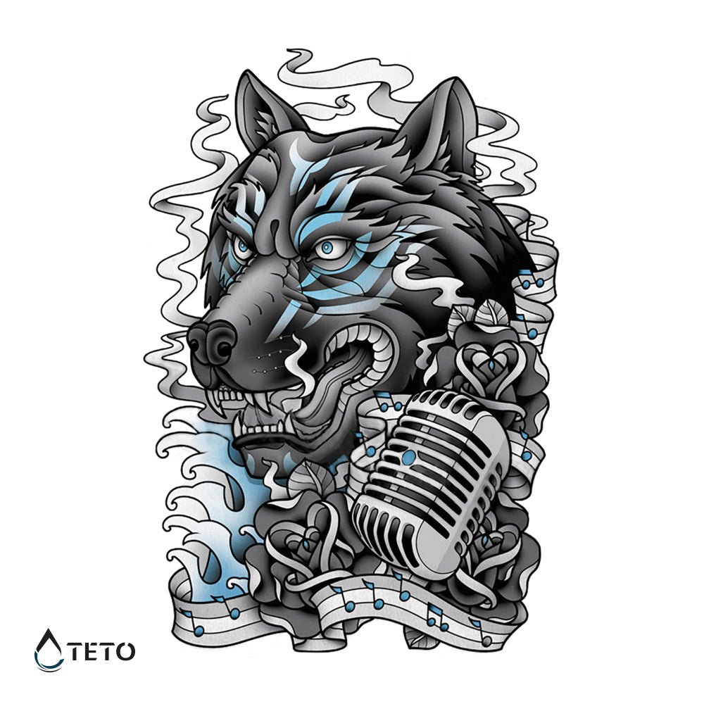 Cane e spartiti - TETO Tatuaggi Temporanei