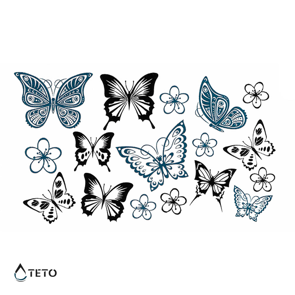 Farfalle - set - TETO Tatuaggi Temporanei