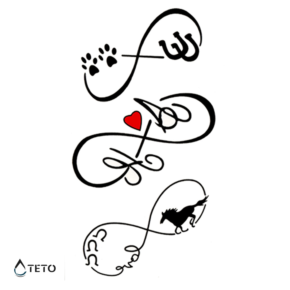 Infinito - set – Tipo A - TETO Tatuaggi Temporanei