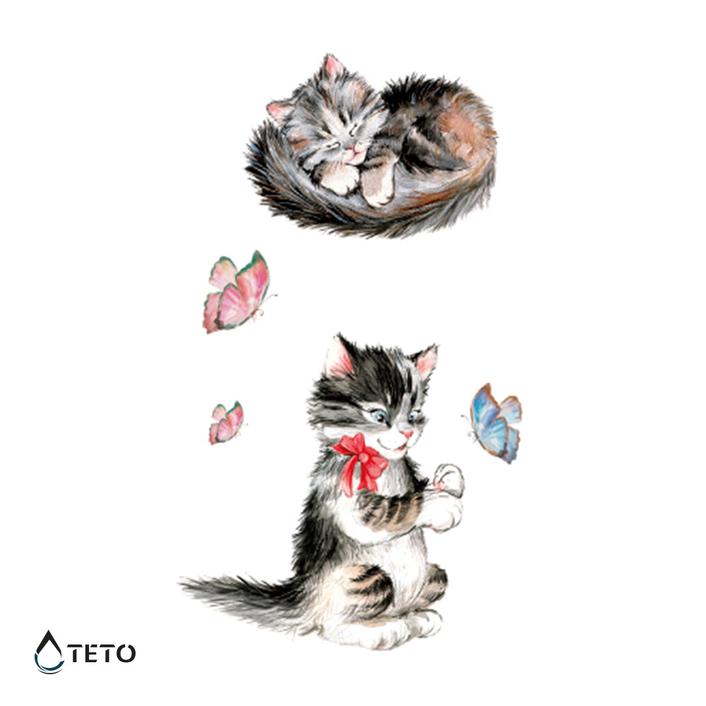 Gatti pelosi – set - TETO Tatuaggi Temporanei