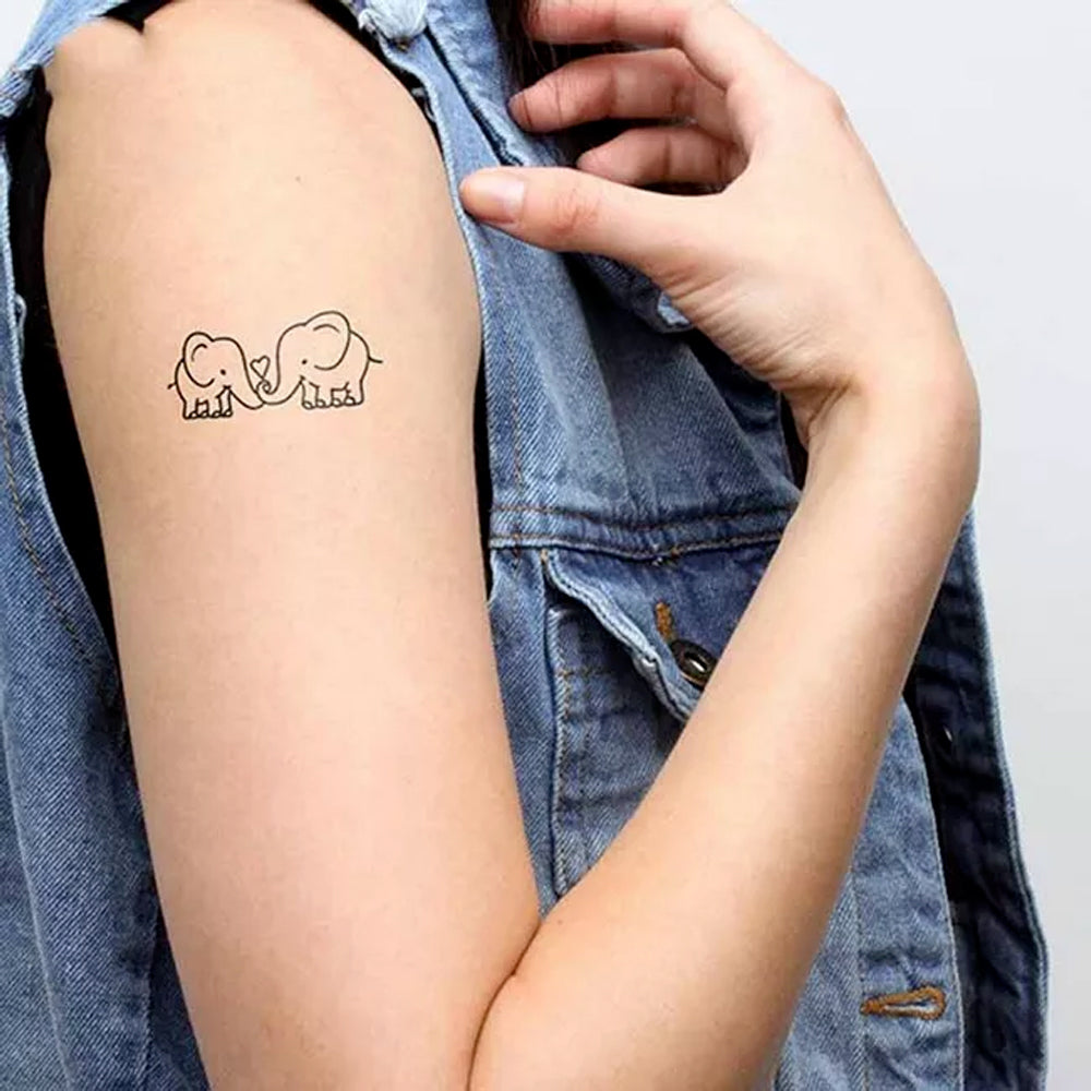 Elefanti innamorati – set - TETO Tatuaggi Temporanei