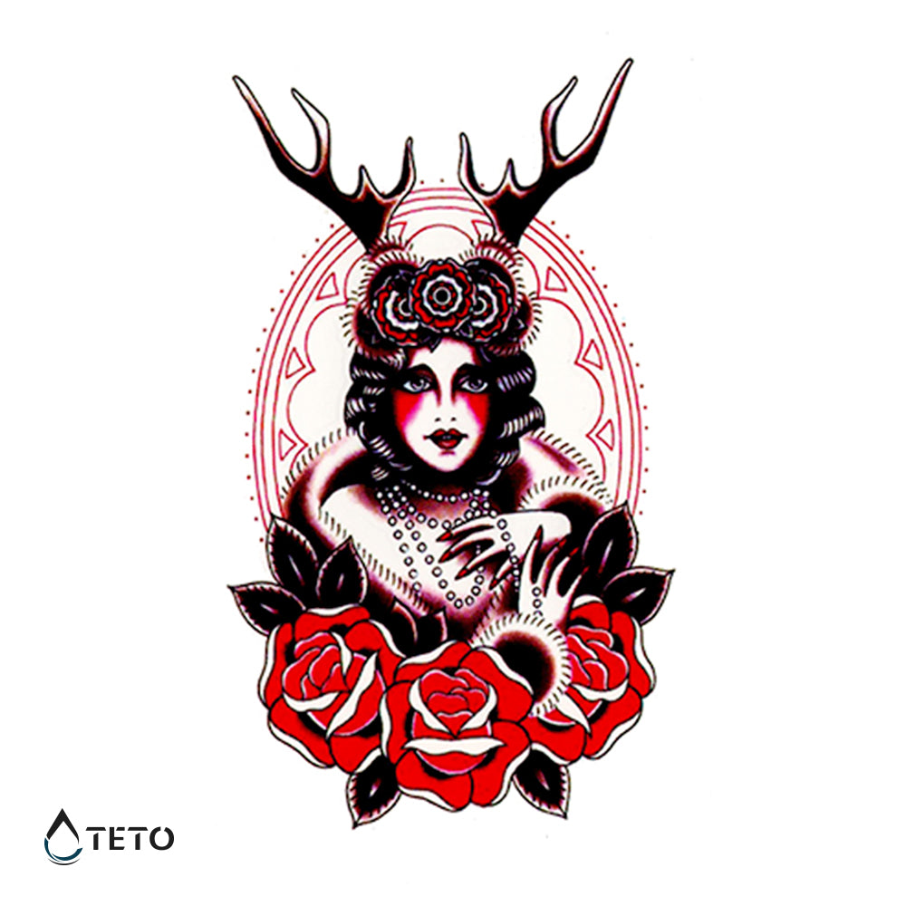 Donna cornuta - TETO Tatuaggi Temporanei