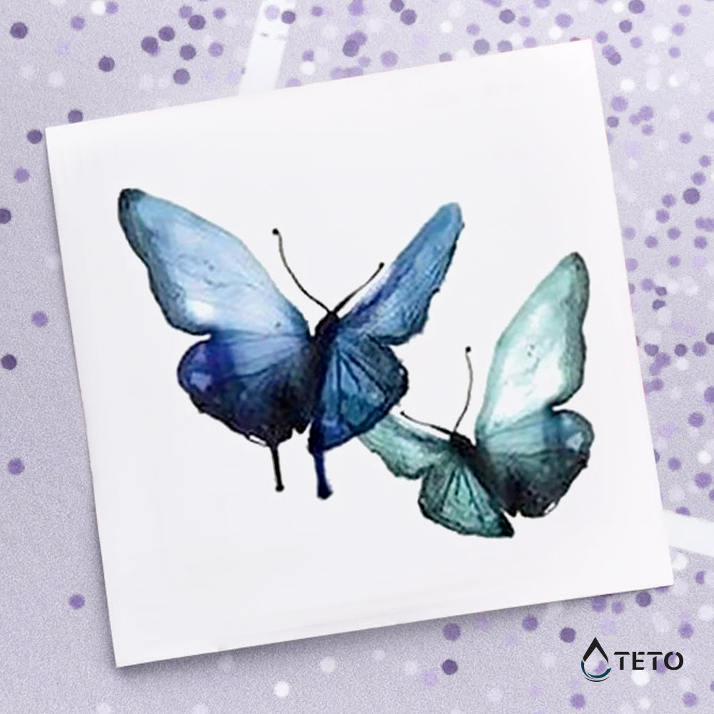 Farfalle blu - TETO Tatuaggi Temporanei