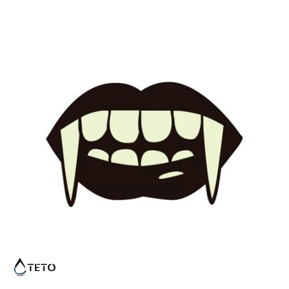 Denti di vampiro - Brilla nel buio - TETO Tatuaggi Temporanei