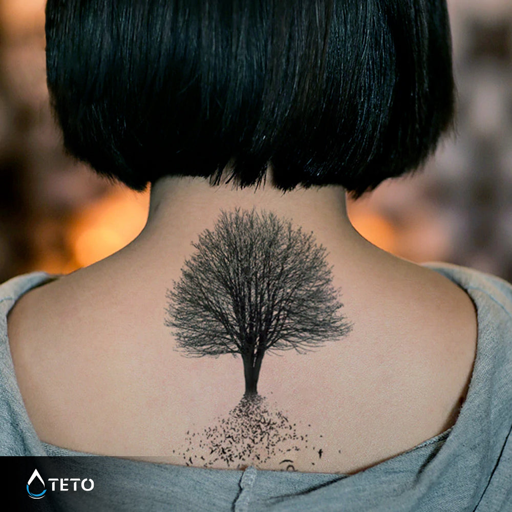 Albero della vita con uccelli - TETO Tatuaggi Temporanei