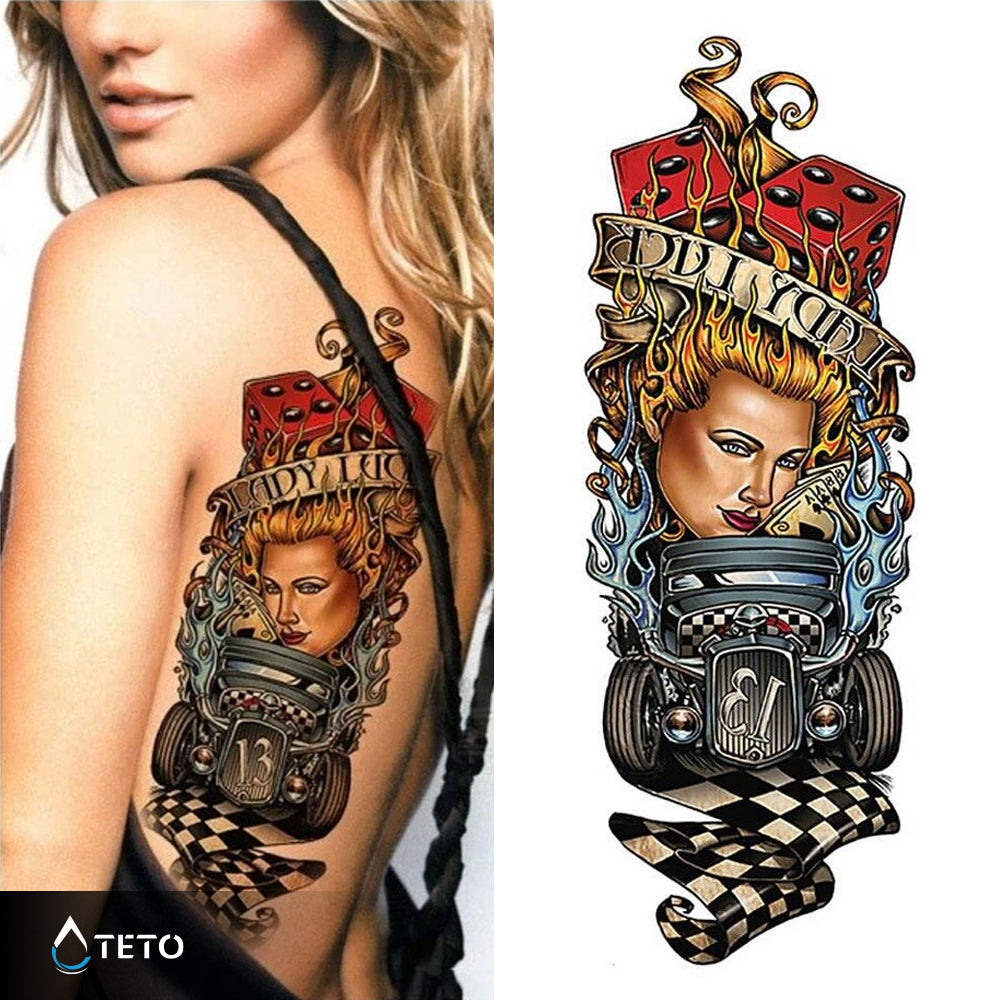 La dama della fortuna - TETO Tatuaggi Temporanei