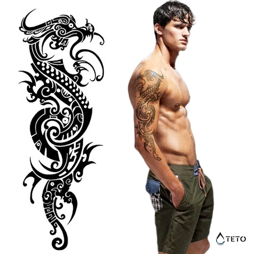 Drago tribale – Tipo A - TETO Tatuaggi Temporanei