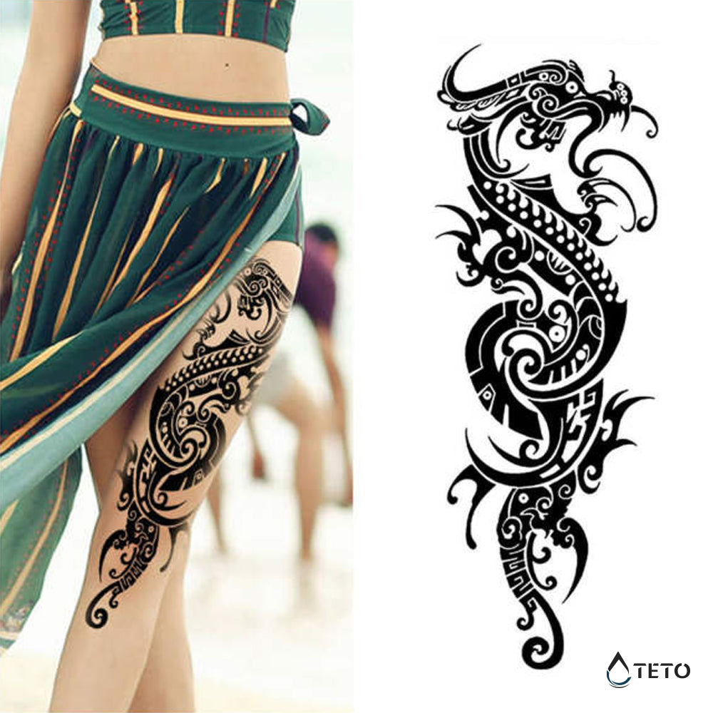 Drago tribale – Tipo A - TETO Tatuaggi Temporanei