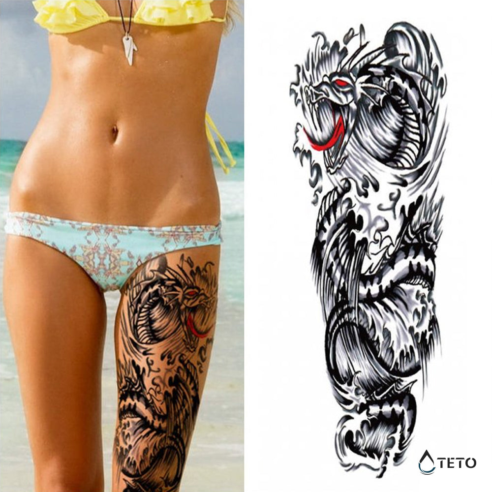 Drago dagli occhi rossi - TETO Tatuaggi Temporanei