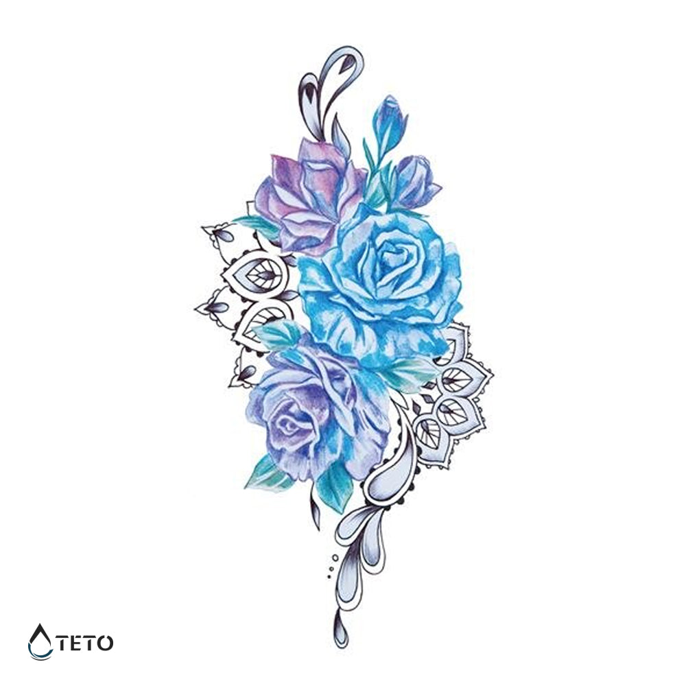Rose blu - TETO Tatuaggi Temporanei