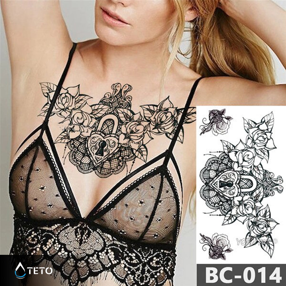 Lucchetto del cuore - set - TETO Tatuaggi Temporanei