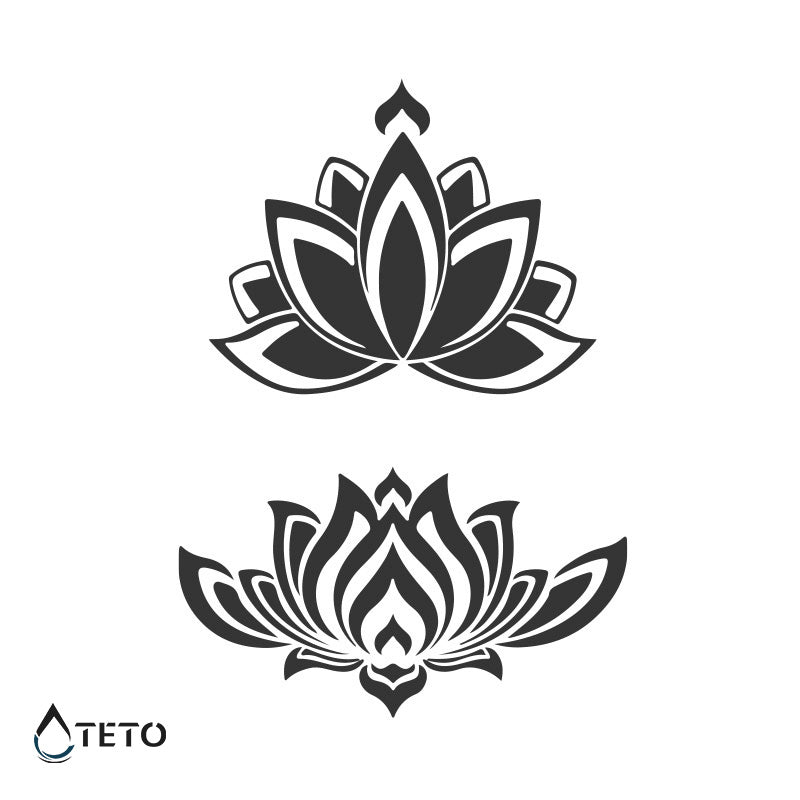 Fiore di loto - set – Semipermanente - TETO Tatuaggi Temporanei