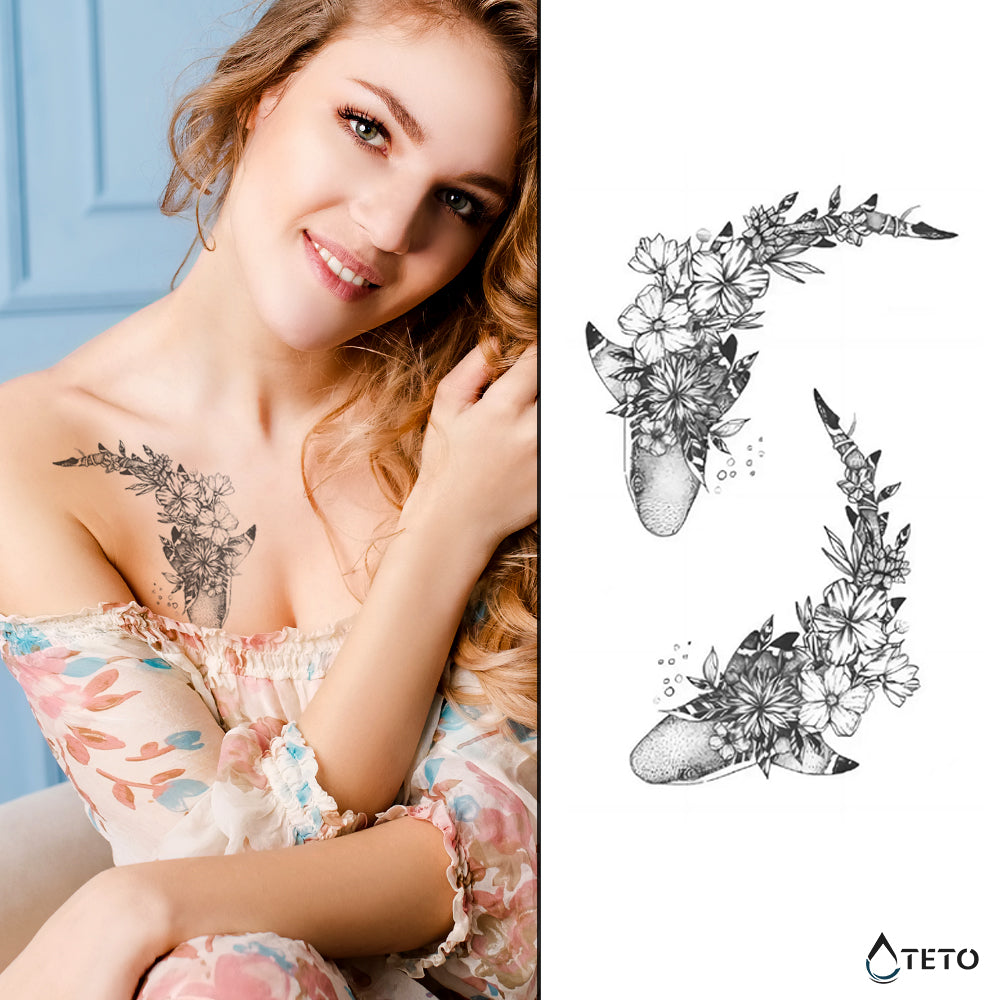 Squalo con fiore - set – Semipermanente