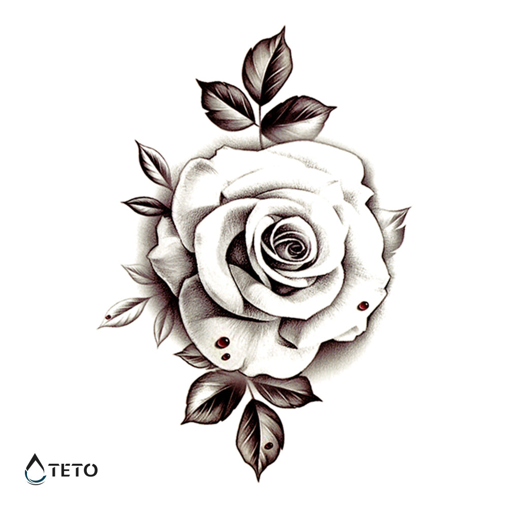Rosa con sangue - TETO Tatuaggi Temporanei