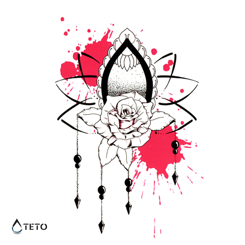 Rosa in mandala - TETO Tatuaggi Temporanei