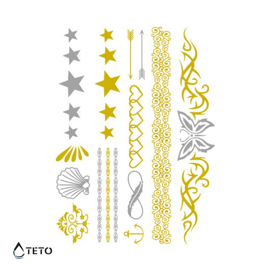 Bracciali e motivi – set – Tipo M - TETO Tatuaggi Temporanei