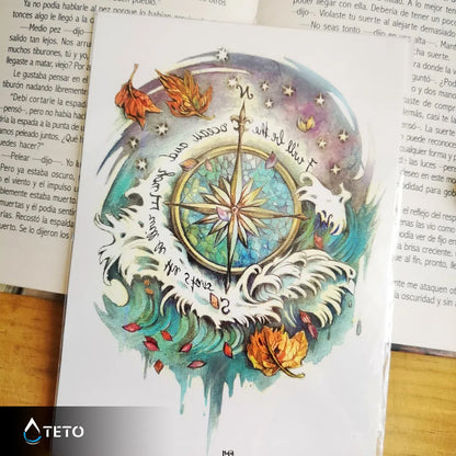 Bussola autunnale - TETO Tatuaggi Temporanei