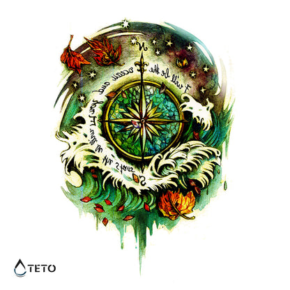 Bussola autunnale - TETO Tatuaggi Temporanei