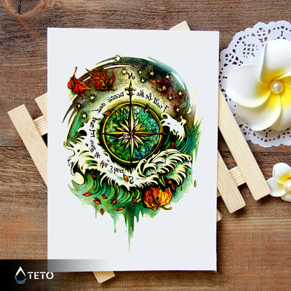 Bussola autunnale - TETO Tatuaggi Temporanei