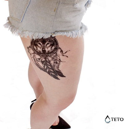 Acchiappasogni - lupo - TETO Tatuaggi Temporanei