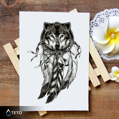 Acchiappasogni - lupo - TETO Tatuaggi Temporanei