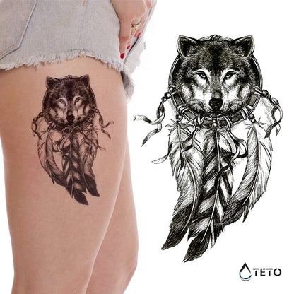 Acchiappasogni - lupo - TETO Tatuaggi Temporanei