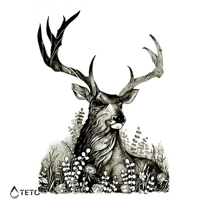 Cervo nell'erba - TETO Tatuaggi Temporanei