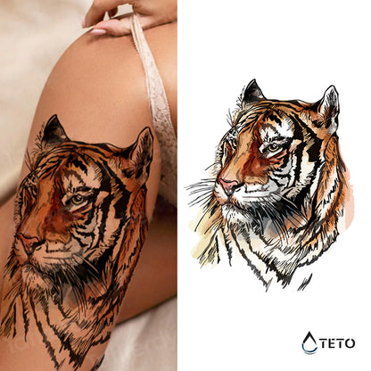 Tigre disegnata - TETO Tatuaggi Temporanei