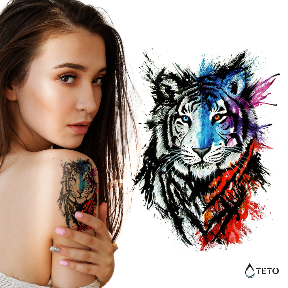 Tigre bicolore - TETO Tatuaggi Temporanei