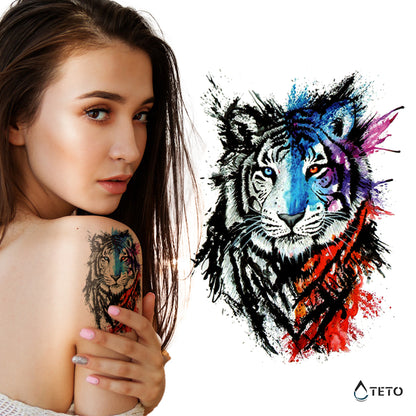 Tigre bicolore - TETO Tatuaggi Temporanei