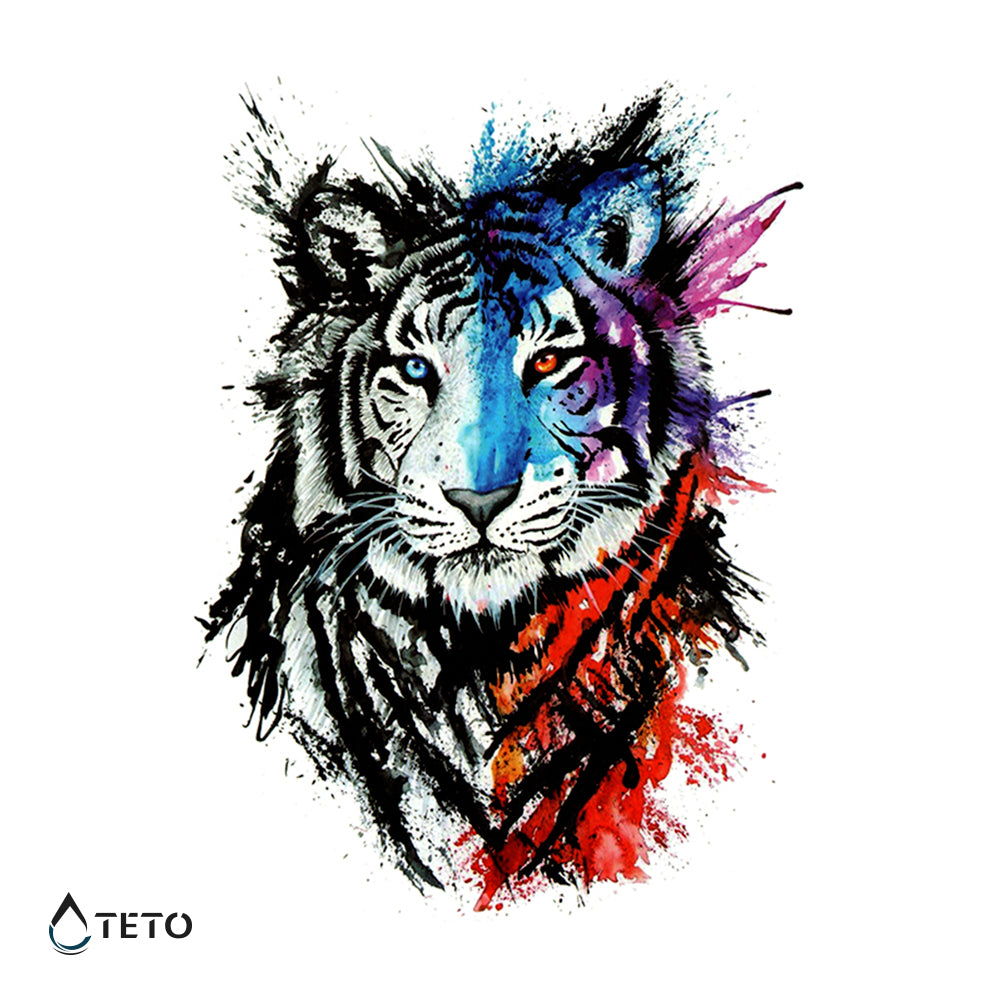Tigre bicolore - TETO Tatuaggi Temporanei