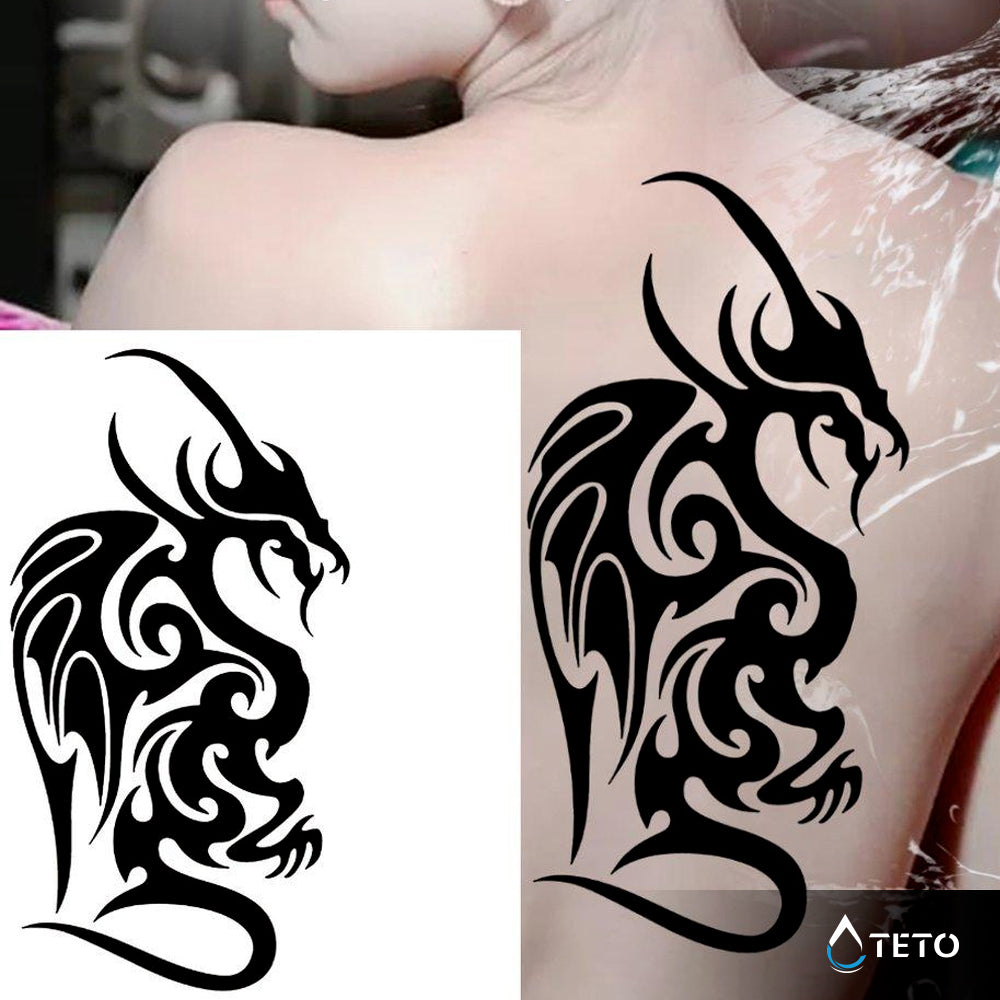 Drago tribale – Tipo B - TETO Tatuaggi Temporanei