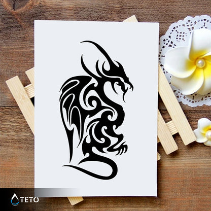 Drago tribale – Tipo B - TETO Tatuaggi Temporanei