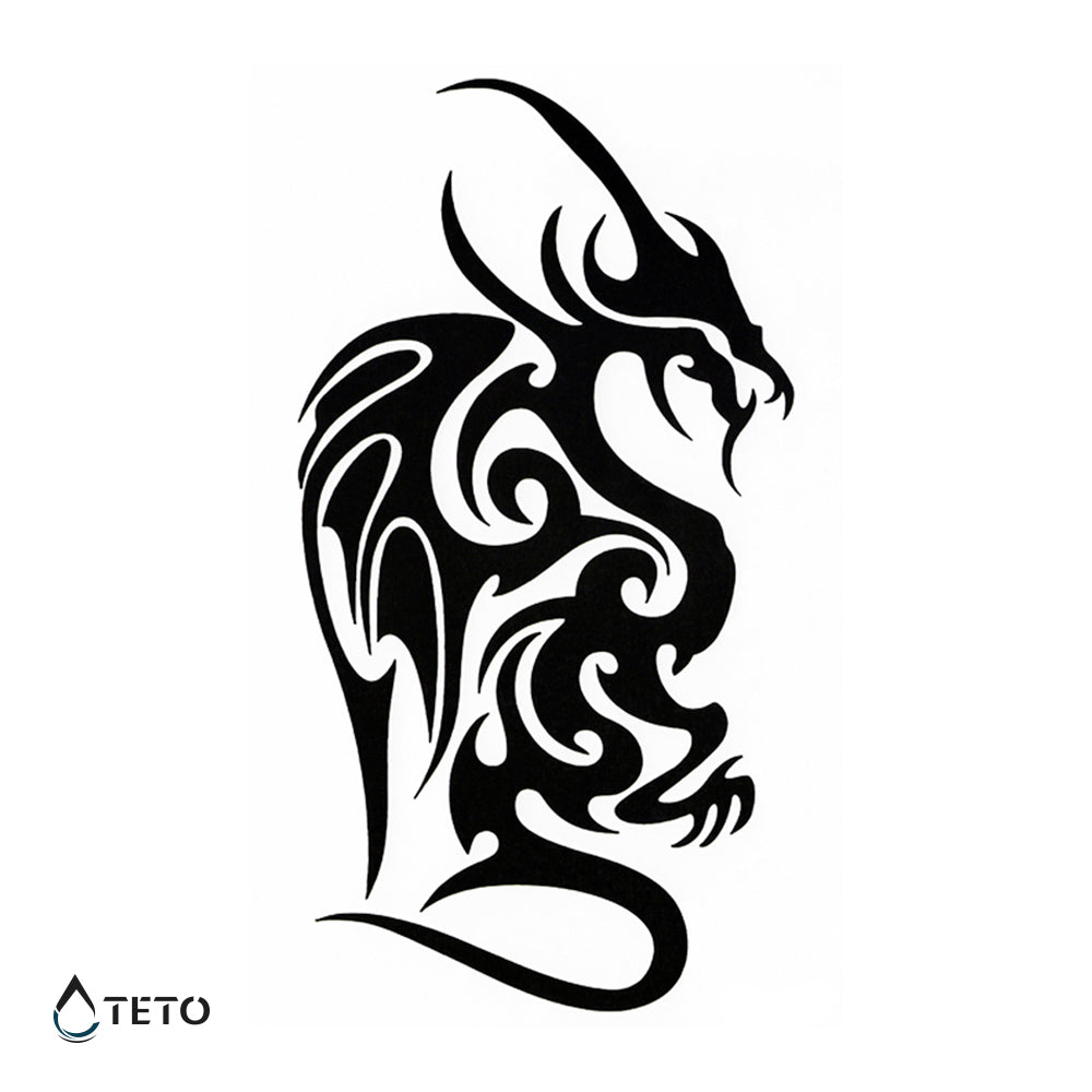 Drago tribale – Tipo B - TETO Tatuaggi Temporanei