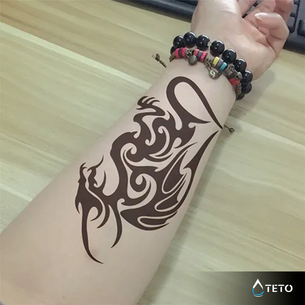 Drago tribale – Tipo B - TETO Tatuaggi Temporanei