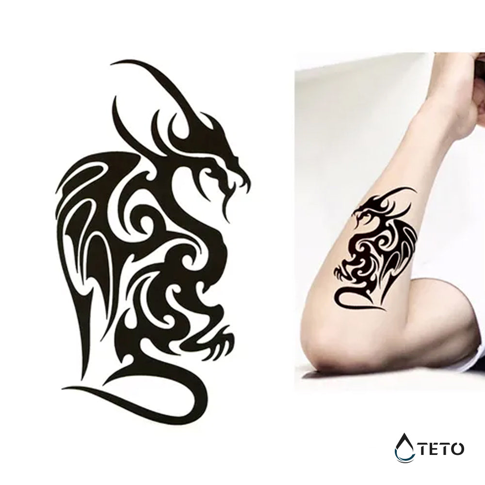 Drago tribale – Tipo B - TETO Tatuaggi Temporanei