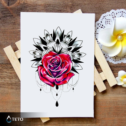 Fiore con mandala - TETO Tatuaggi Temporanei