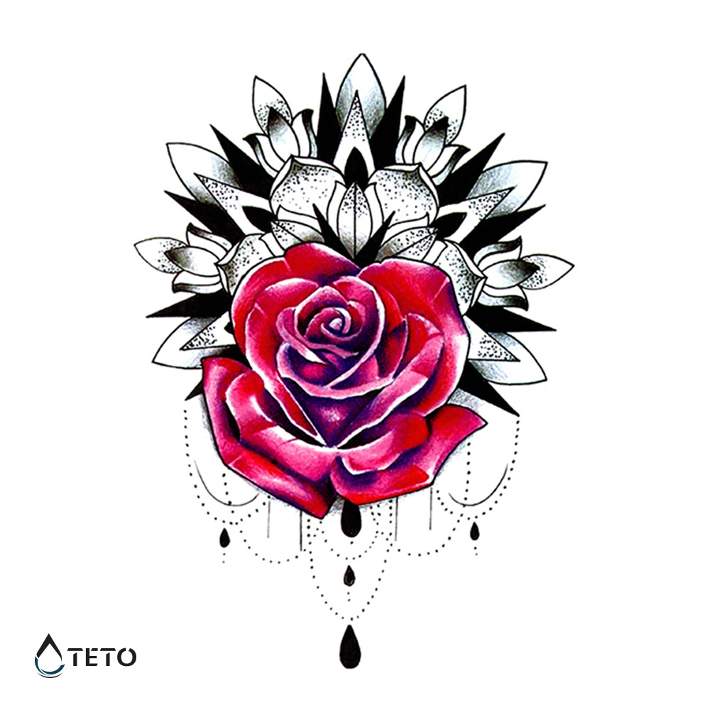 Fiore con mandala - TETO Tatuaggi Temporanei