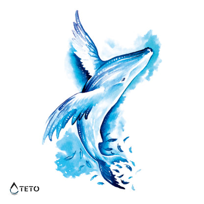 Balena saltante - TETO Tatuaggi Temporanei