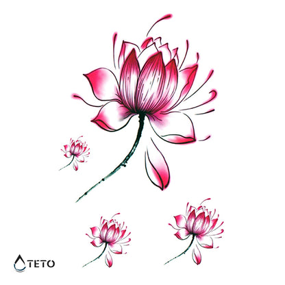 Fiori - set - TETO Tatuaggi Temporanei