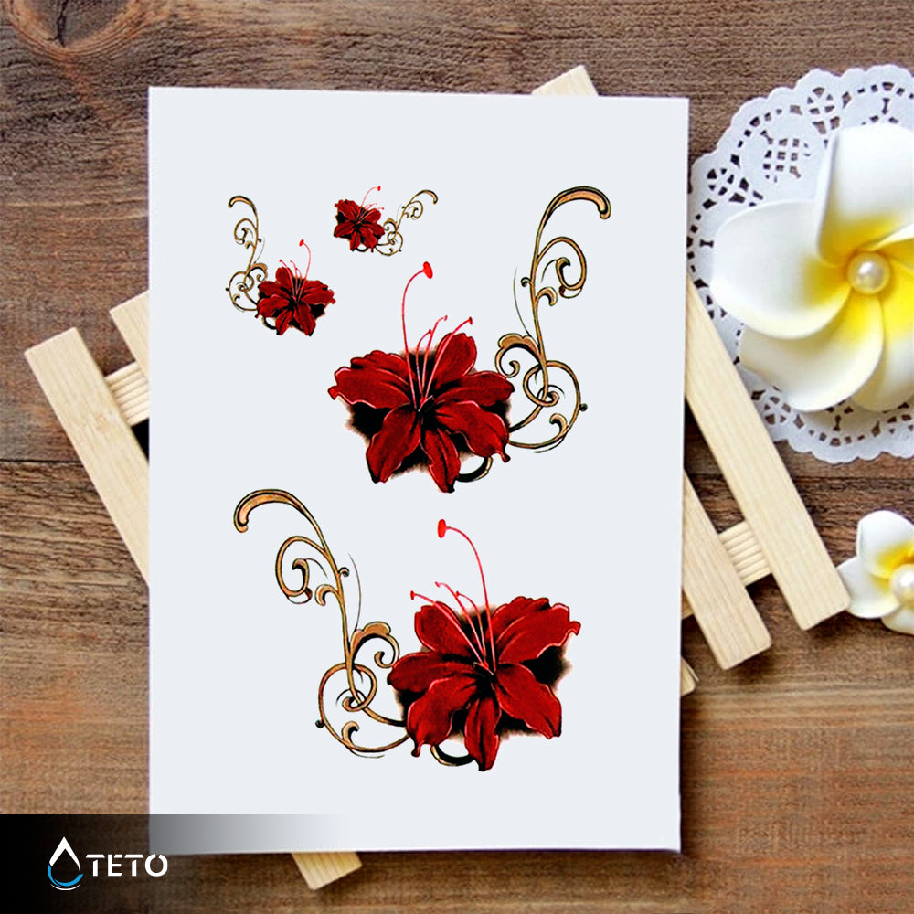 Fiori tropicali - set - TETO Tatuaggi Temporanei