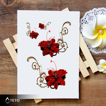 Fiori tropicali - set - TETO Tatuaggi Temporanei