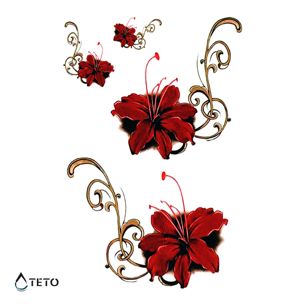 Fiori tropicali - set - TETO Tatuaggi Temporanei