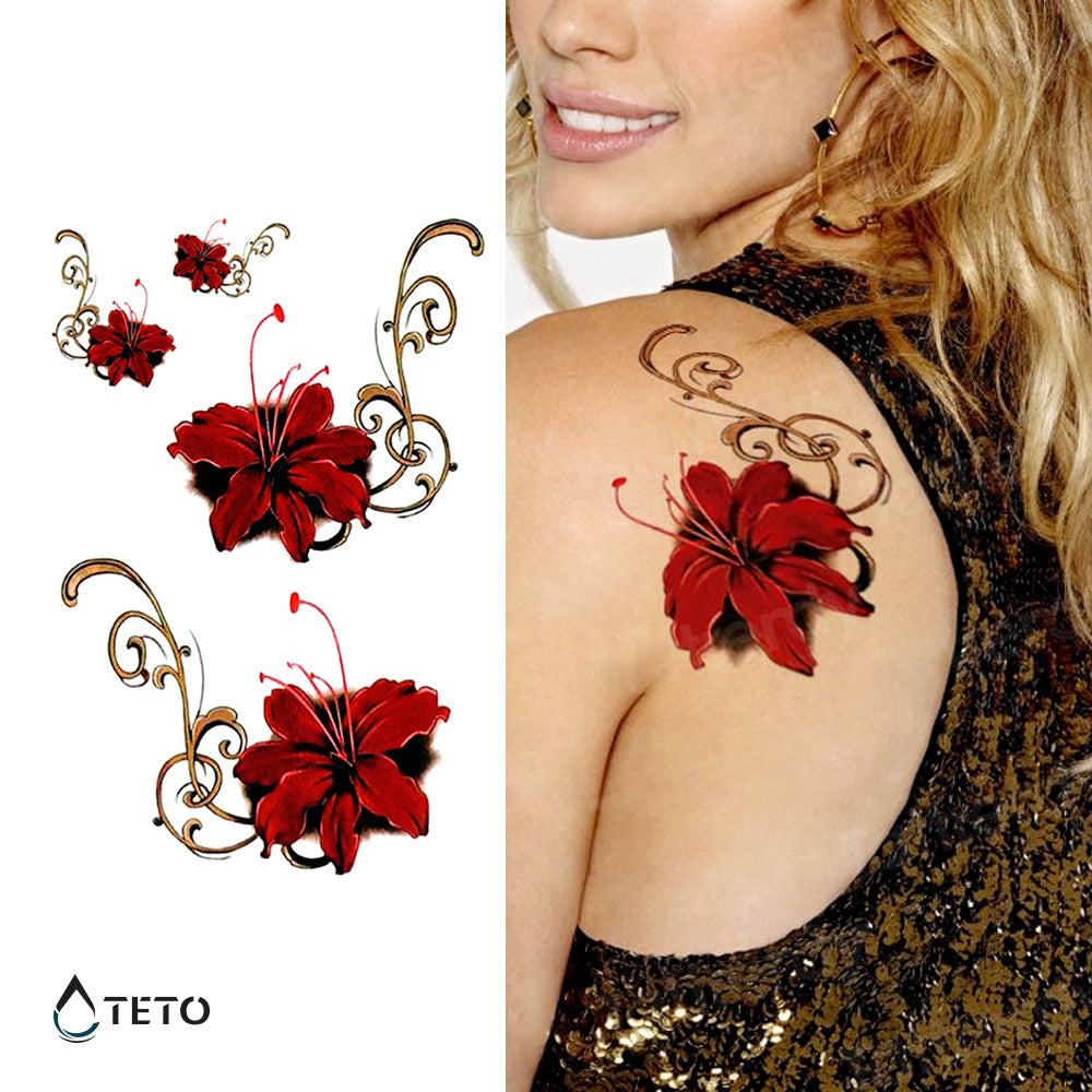 Fiori tropicali - set - TETO Tatuaggi Temporanei