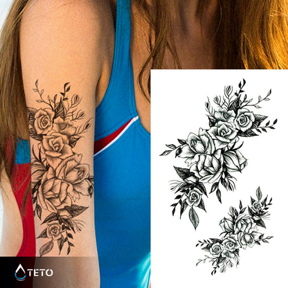 Rose in grigio – set - TETO Tatuaggi Temporanei